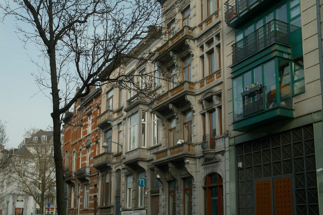 Architectural detail of a modern terrace house facade