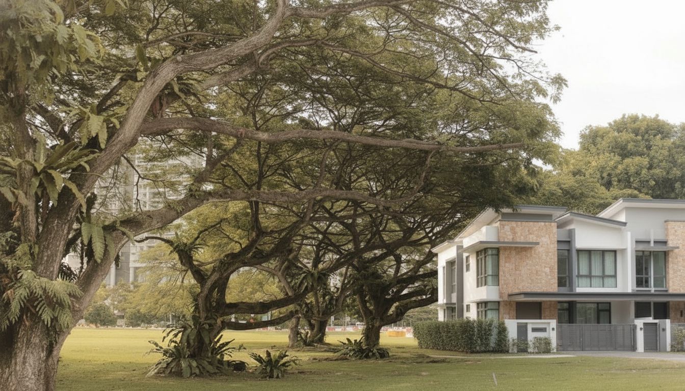 Editorial street view of a premium landed home in a mature Singapore neighbourhood