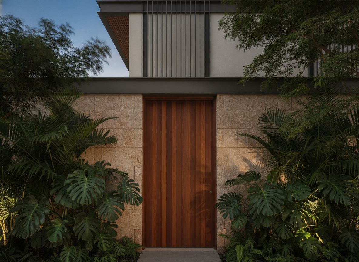 Modern Singapore landed house entrance detail