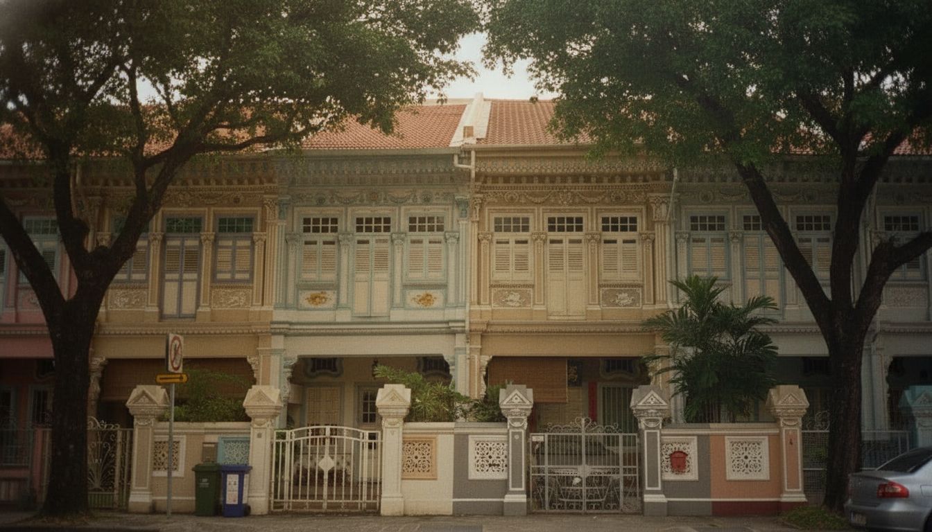 Serangoon Gardens landed home street at golden hour